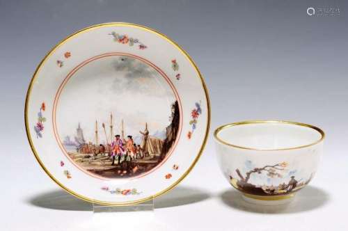 cup with saucer, Meissen, around 1740-45, porcelain