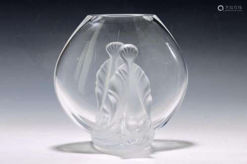 vase, Lalique France, 20th c., colorless glassblown into