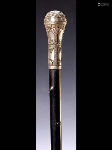 Walking stick, Azerbaijan, 84 silver, grip with