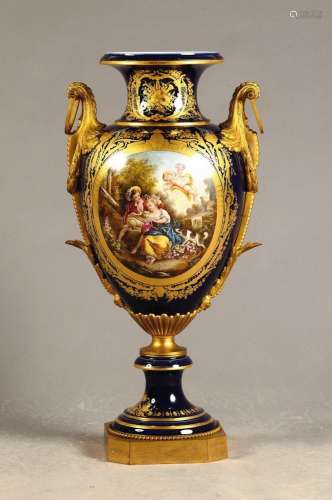 Large floor vase/splendid vase, Sevres style, around 1860