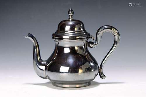 Teapot, T. Fredberg, German, 1960s, sterling silver