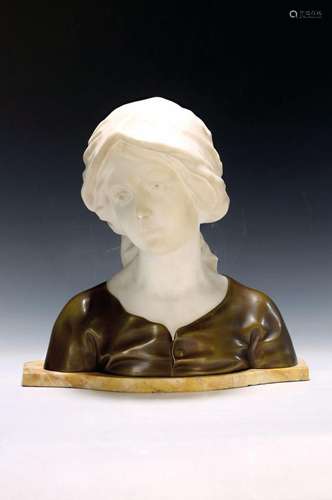 Bust, Friedrich Rochendörfer, around 1900/10, alabaster