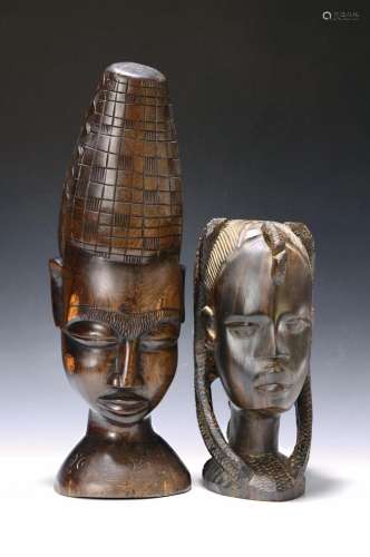 Two ceremonial heads, Ghana/West Africa, modern