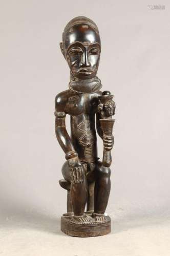 Sculpture of a king, Baule, after 1960, rosewood