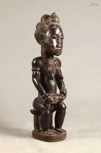 Ancestor sculpture, mother with child, West Africa/
