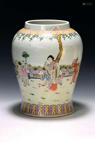 Vase, China, 20th century, porcelain, painted all round