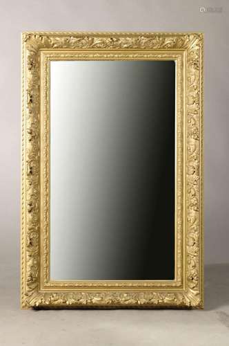 Wall mirror with stucco frame, around 1880, bronzed