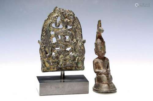 Buddha under Naga and relief, 19th century, Buddha H