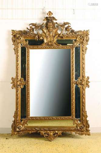 Wall mirror, Renaissance style, around 1900, historicism