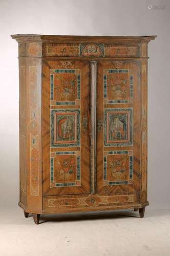 painted Baroque cabinet, dat. 1821, very beautiful