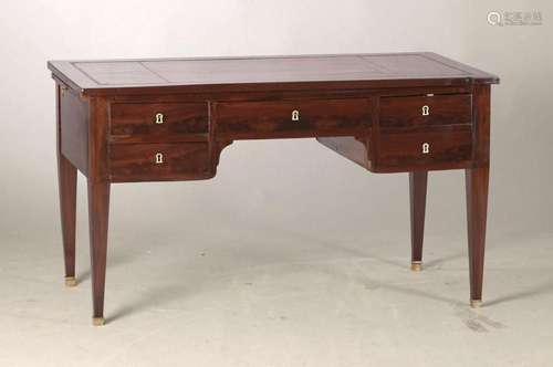 Bureau-Plat, France, around 1830/50, mahogany veneer on an