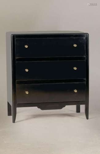 Chest of drawers, Art Deco, France, around 1930, black