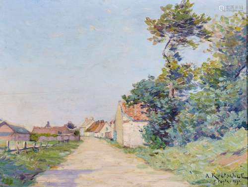 Achille KOETSCHET (1862-1895)<br />
"Etaples, 1891"...