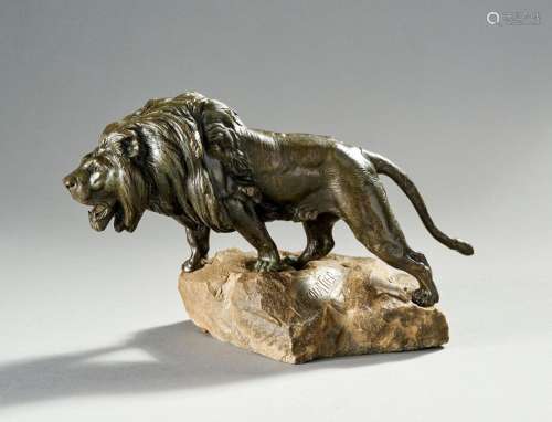 Prosper LECOURTIER (1855-1924)<br />
"Lion rugissant&qu...