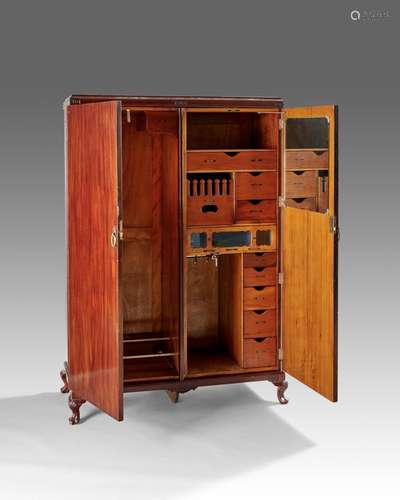 Armoire de type Compactom en acajou ouvrant à 2 portes décou...