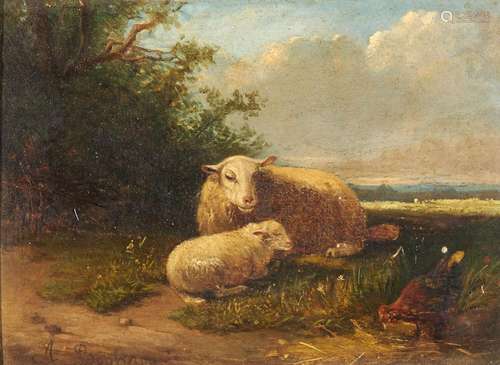 Auguste François BONHEUR (1824-1884)<br />
"Moutons et ...