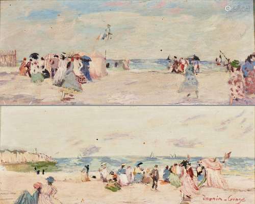 Pierre DAVAIN-LESAGE (1908-?)<br />
"Scènes de plage&qu...