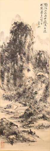 黃賓虹(1865-1955) 宋人畫意 設色紙本 立軸