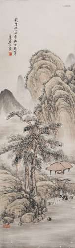 清 王宸(1720-1797) 山水人物 紙本立軸