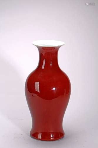 清 郎窰紅釉瓶