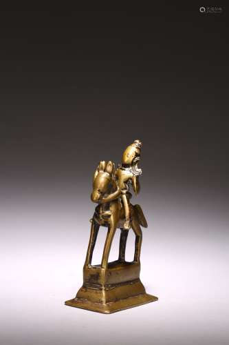 十世紀 克什米爾地區 合金銅騎馬戰士像