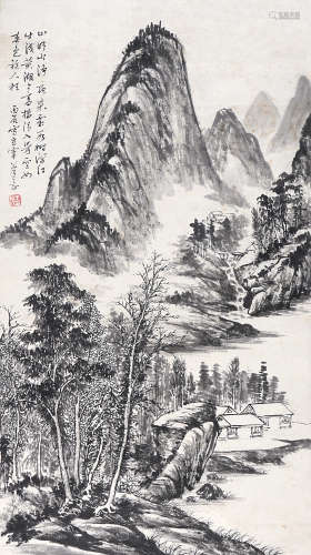 王仙坡 山水 设色纸本 立轴 1976年作 