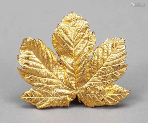 Brooch in leaf shape, gilt, small t