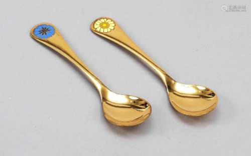 Two annual spoons, Denmark, 1972 an