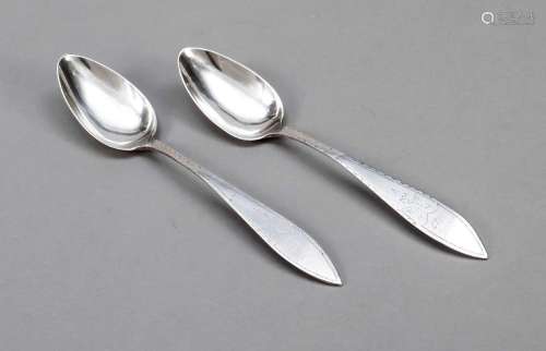 Two spoons, Denmark, 1820, hallmark