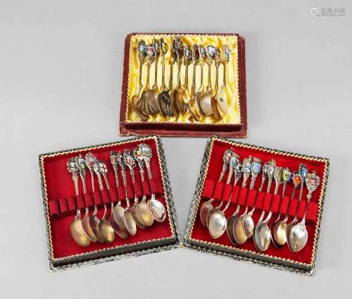 34 Souvenir spoons, mostly German,