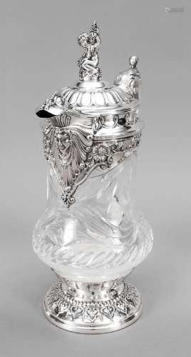 Splendid silver mounted gift jug, P