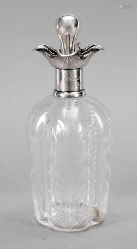 Carafe with silver mount, c. 1910,