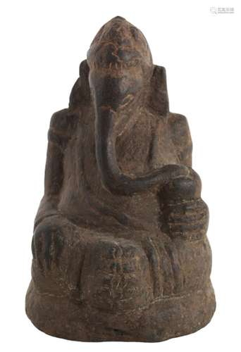 Indian Carved Granite Figure of Ganesh