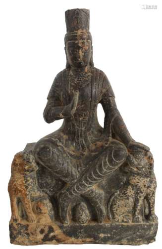 Fine Chinese Carved Sandstone Bodhisattva