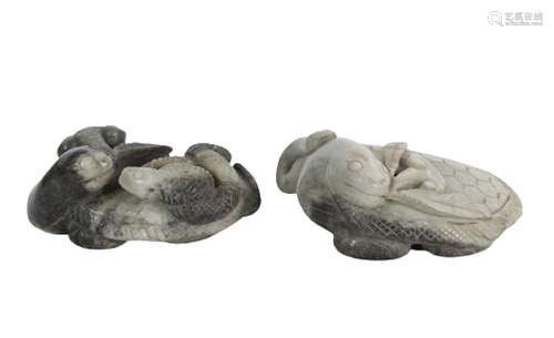 Two Chinese Carved Stone Serpents