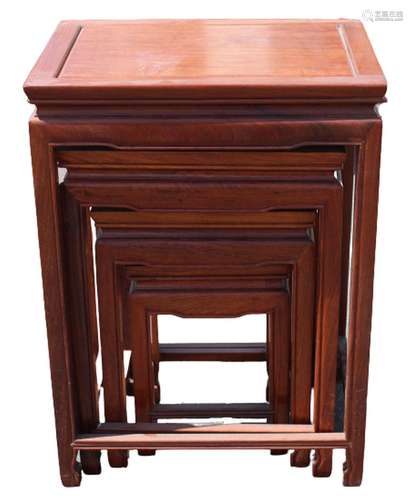 Chinese Hong-Mu Nest of Four Tables