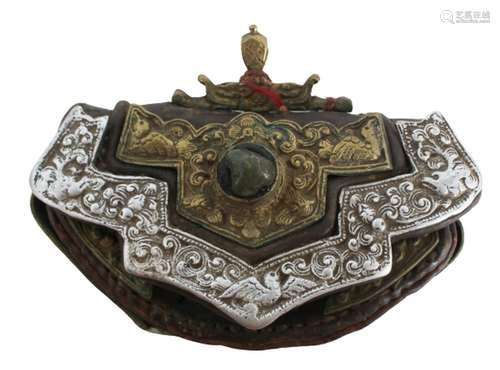 Tibetan Mixed Metal, Leather Chuckmuck