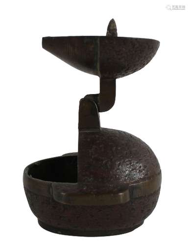 Asian Bronze Travelling Candle Holder