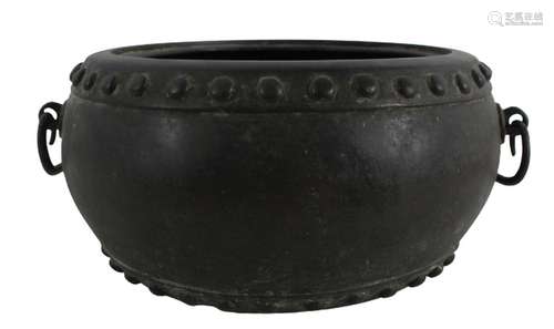 Chinese Bronze Drum-Form Basin