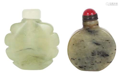 Two Chinese Jade Snuff Bottles