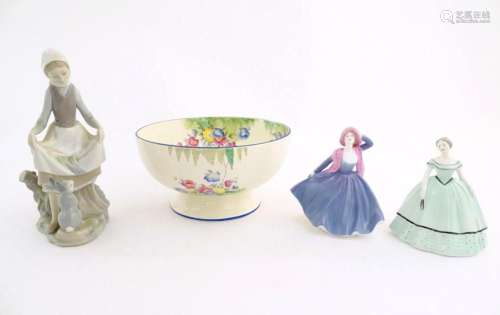 Assorted ceramics to include a Lladro lady, Rabbit s Food, m...