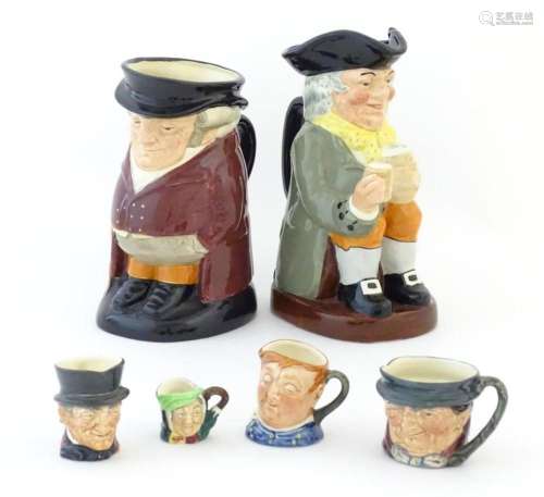 Six Royal Doulton character jugs comprising Happy John, The ...