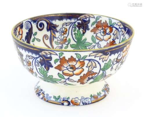 An ironstone bowl decorated in the Amherst Japan pattern wit...