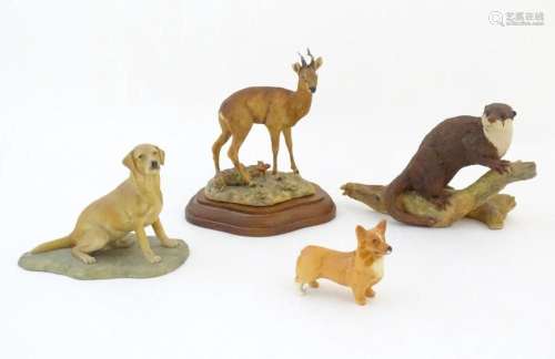 Three Border Fine Arts models comprising an otter by Judy Bo...