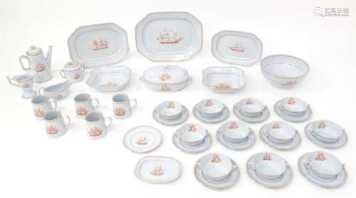 A quantity of Copeland Spode dinner wares in the Tradewinds ...