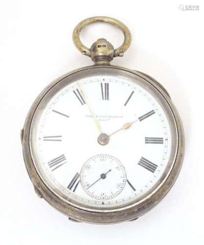 A Victorian silver cased pocket watch, hallmarked Birmingham...