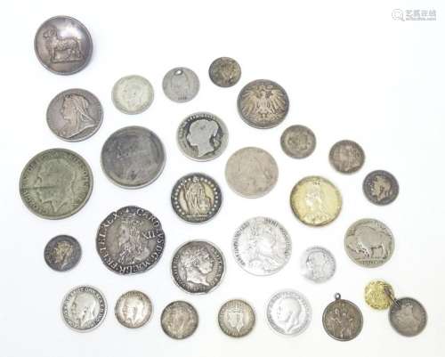 A quantity of British coinage, comprising: a Charles I silve...