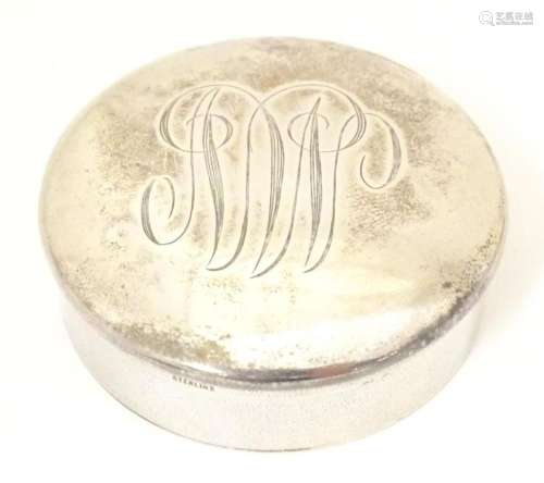 A Canadian Sterling silver pot of circular form. 2" dia...