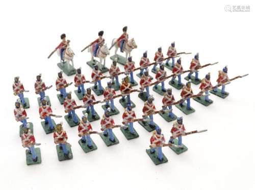 Toys: A quantity of painted lead foot soldiers modelled as N...