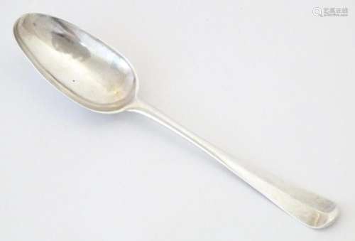 An 18thC Channel Islands silver spoon, maker s mark PD crown...